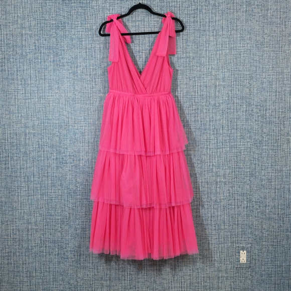 Elegant Pink Layered Dress - Picture 4 of 6